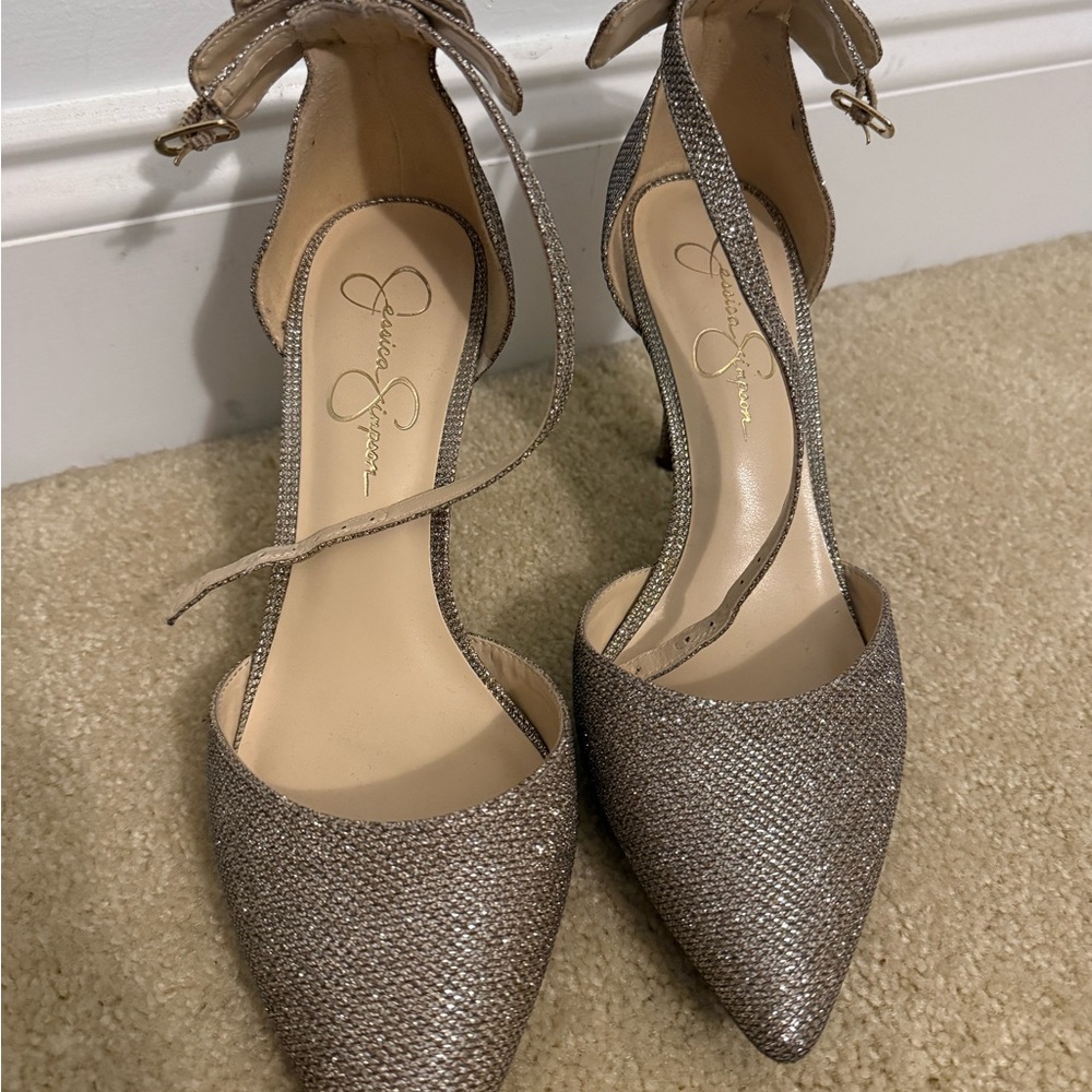 Jessica Simpson Women's Glitter Heels - Silver
